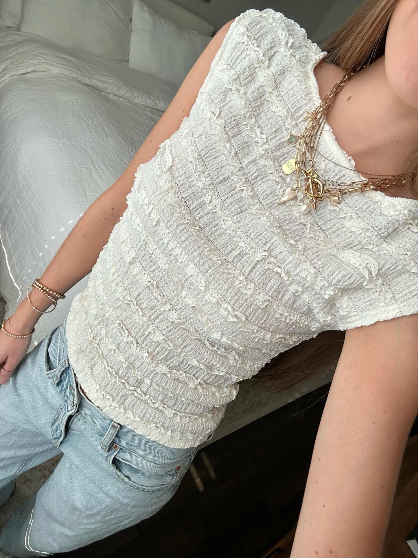 Shore Thing Lace Top with Open Back