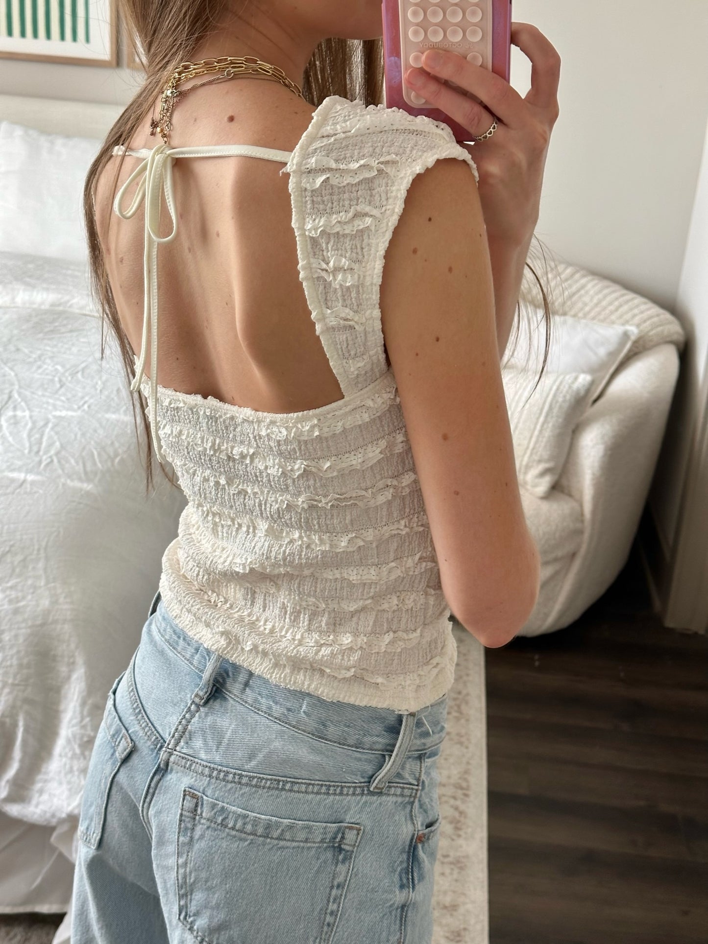 Shore Thing Lace Top with Open Back