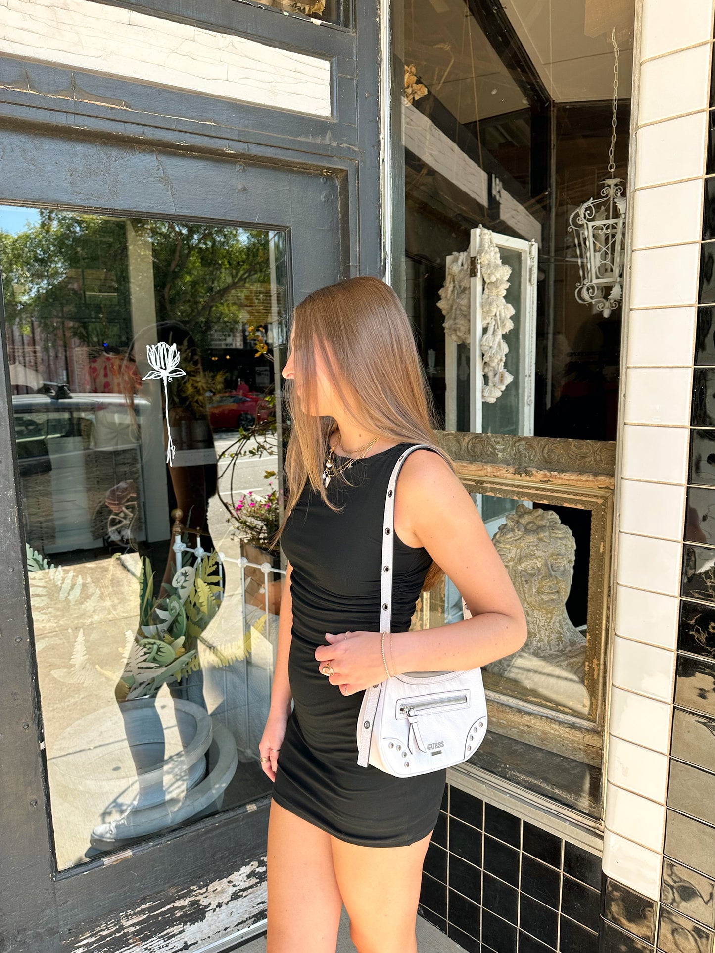 Caught Up Boat Neck Mini Dress