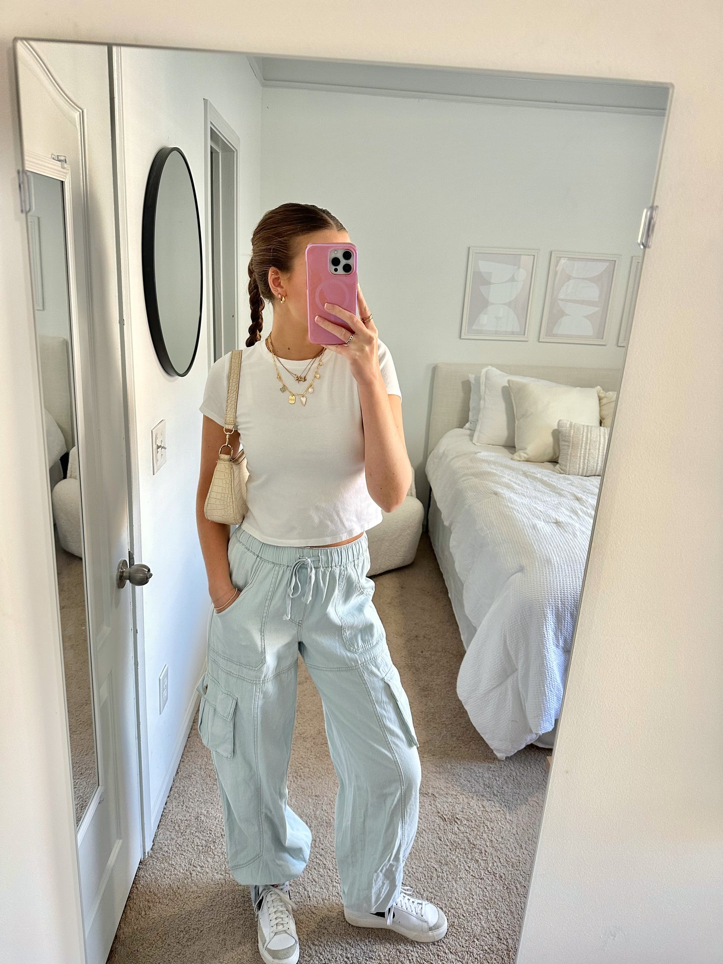 Denim Daze Cuffed Cargo Pants