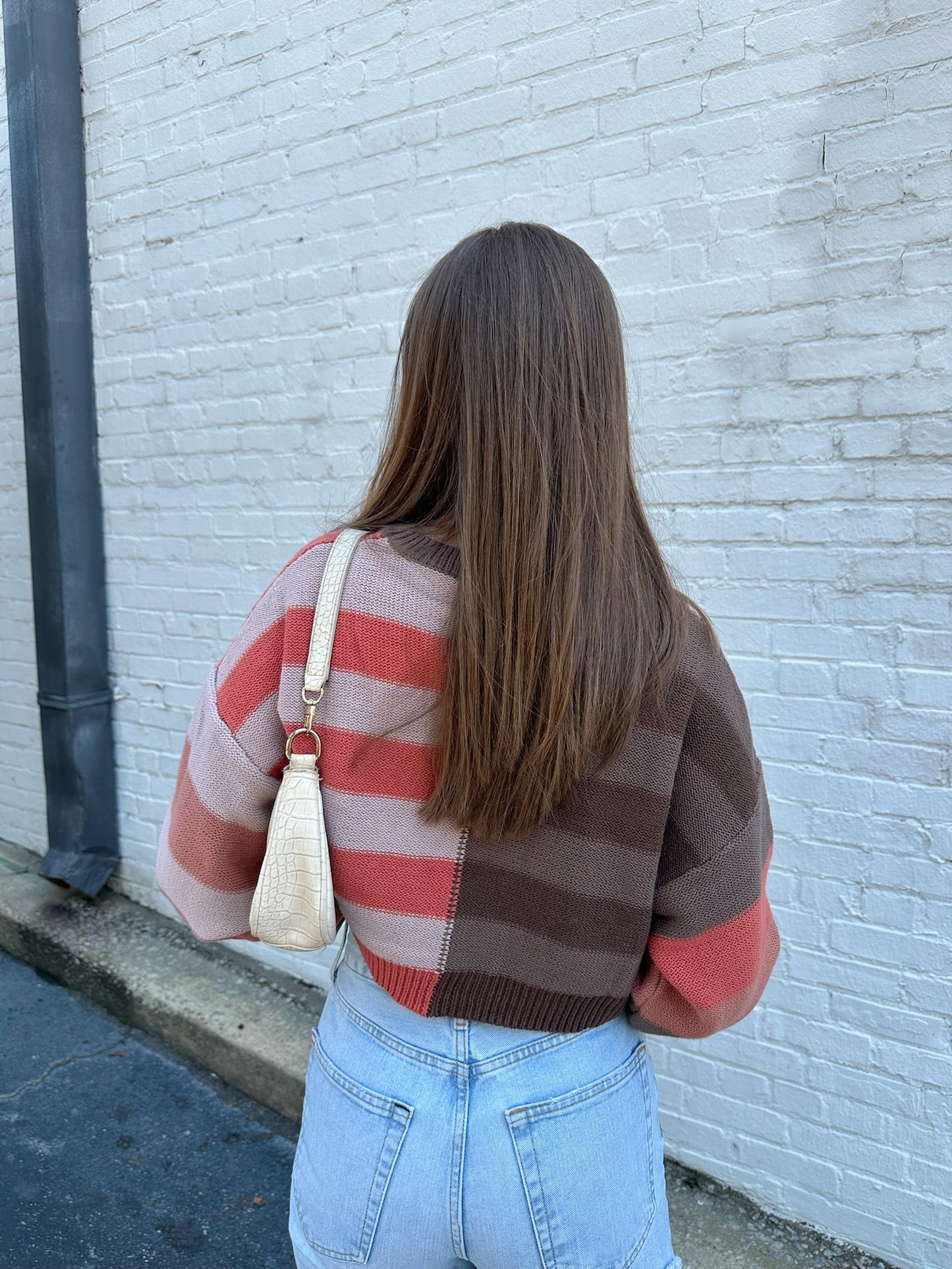 Check Me Out Cropped Sweater in Brown