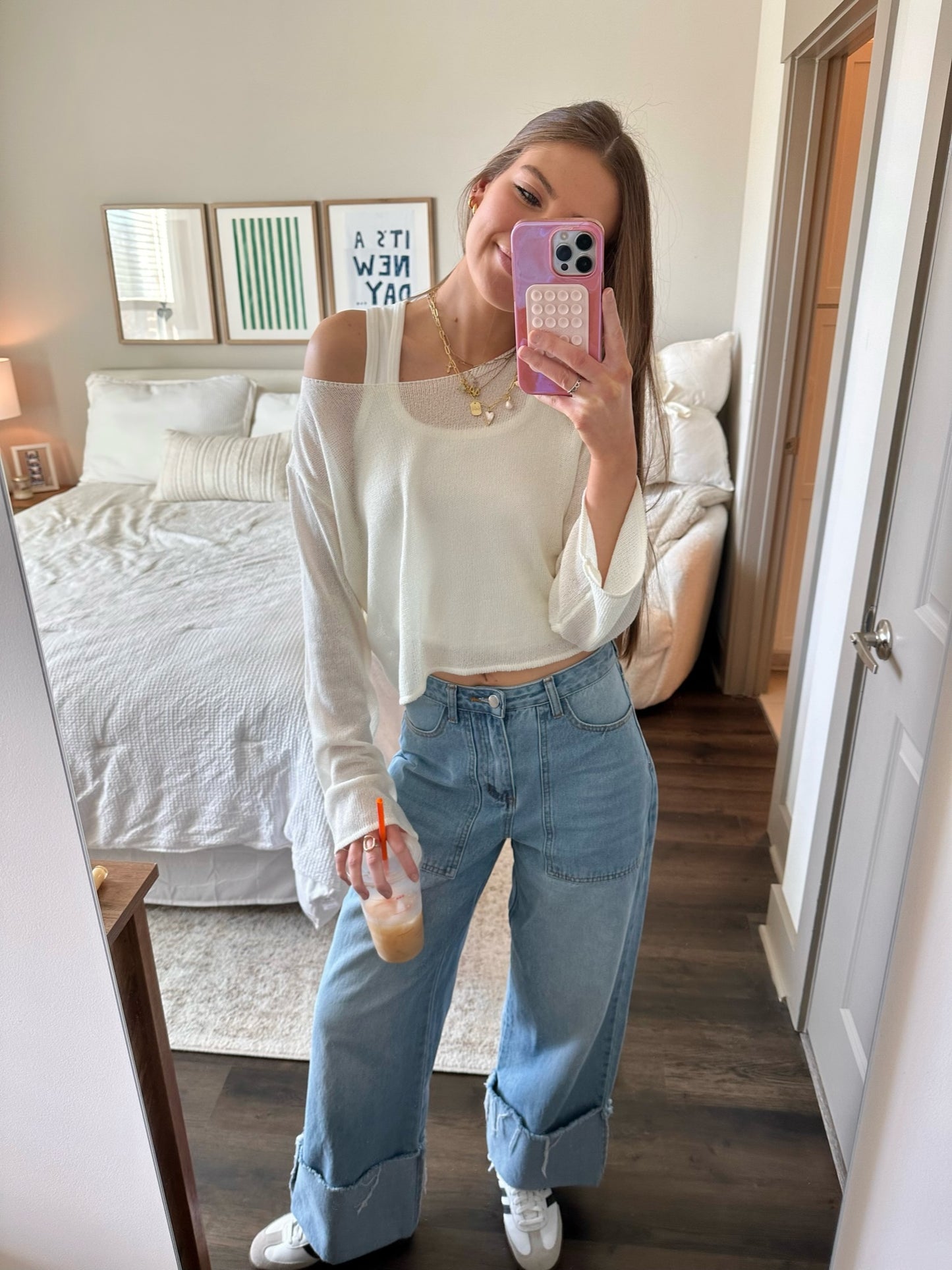 For the Weekend Cuff Wide Leg Jeans *RESTOCKED*