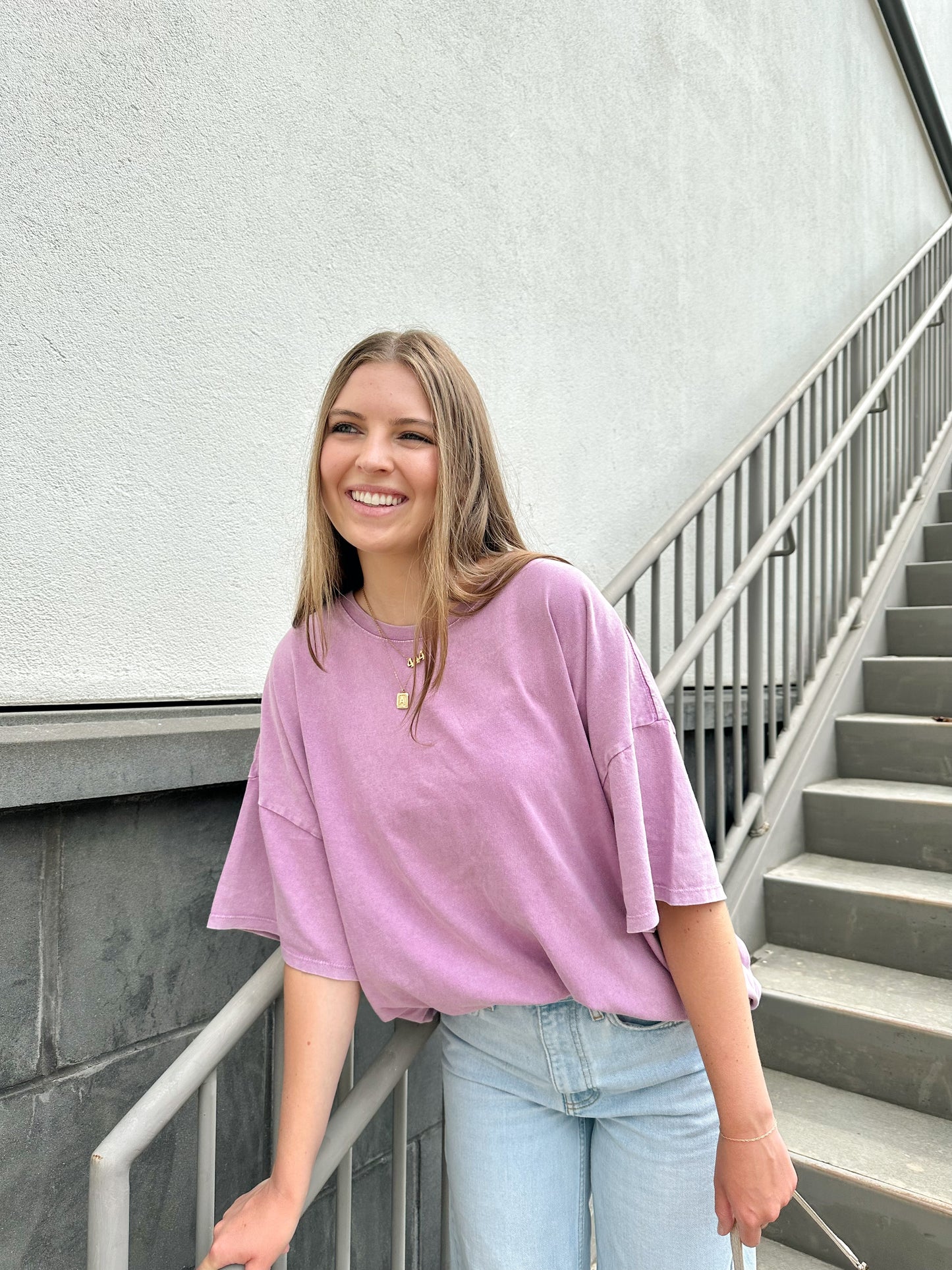On Repeat Oversized Tee in Plum