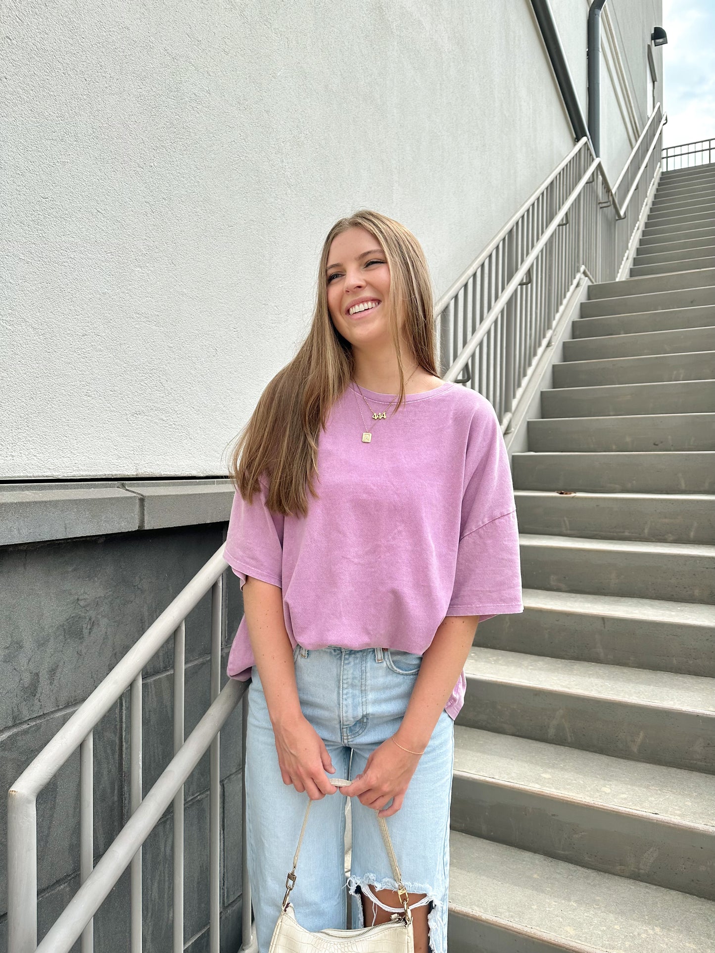 On Repeat Oversized Tee in Plum