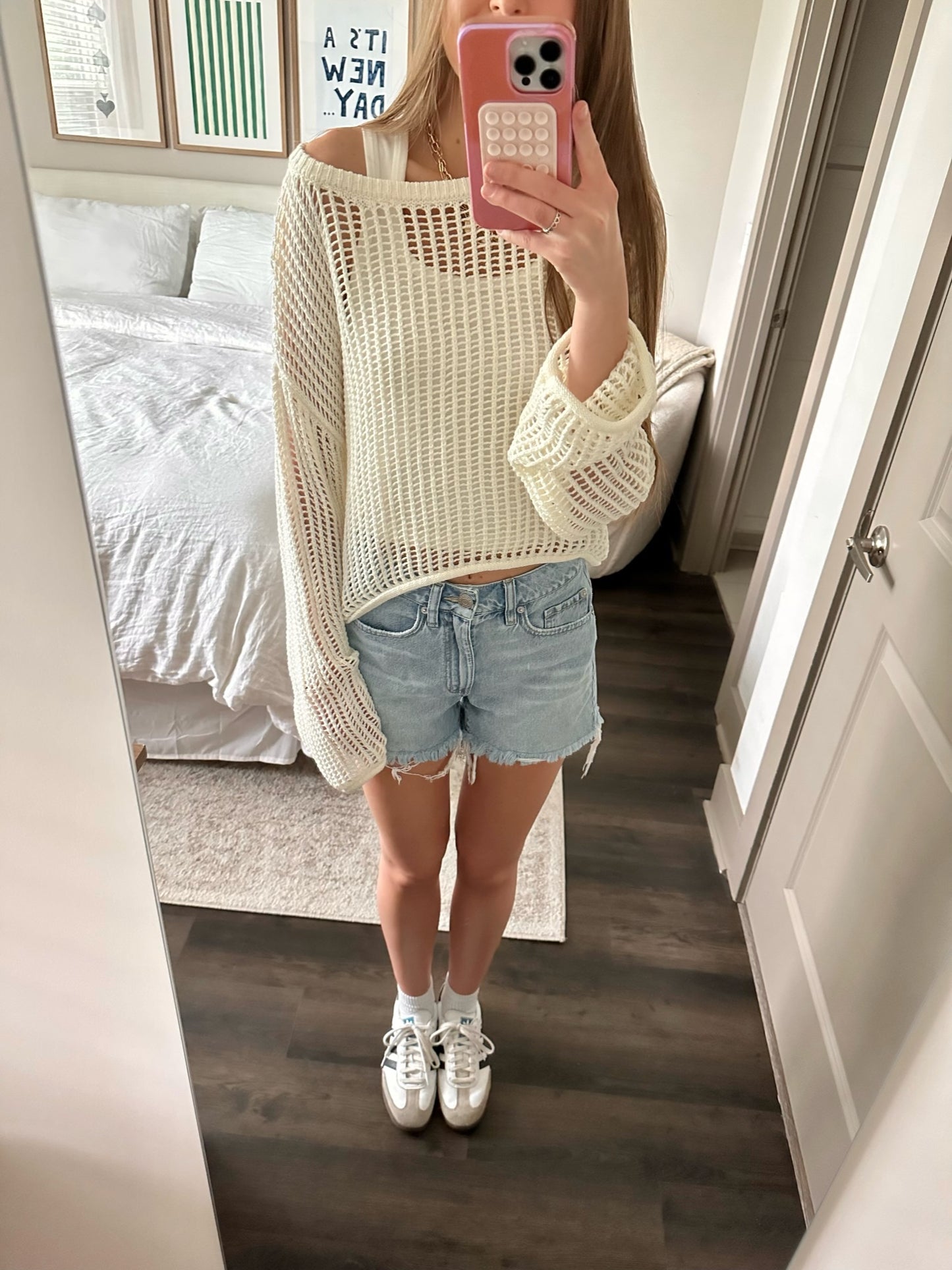 Sunset Cruise Crochet Top in White