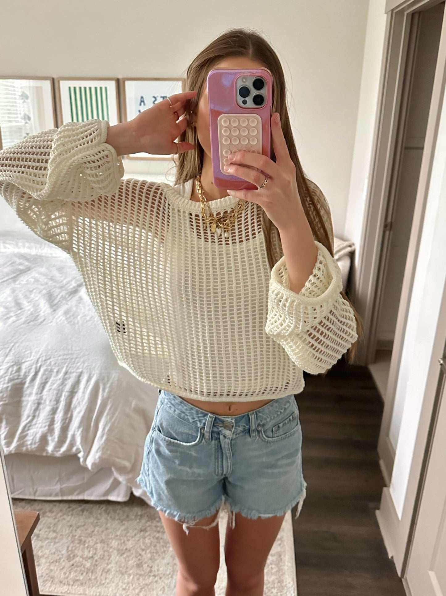 Sunset Cruise Crochet Top in White