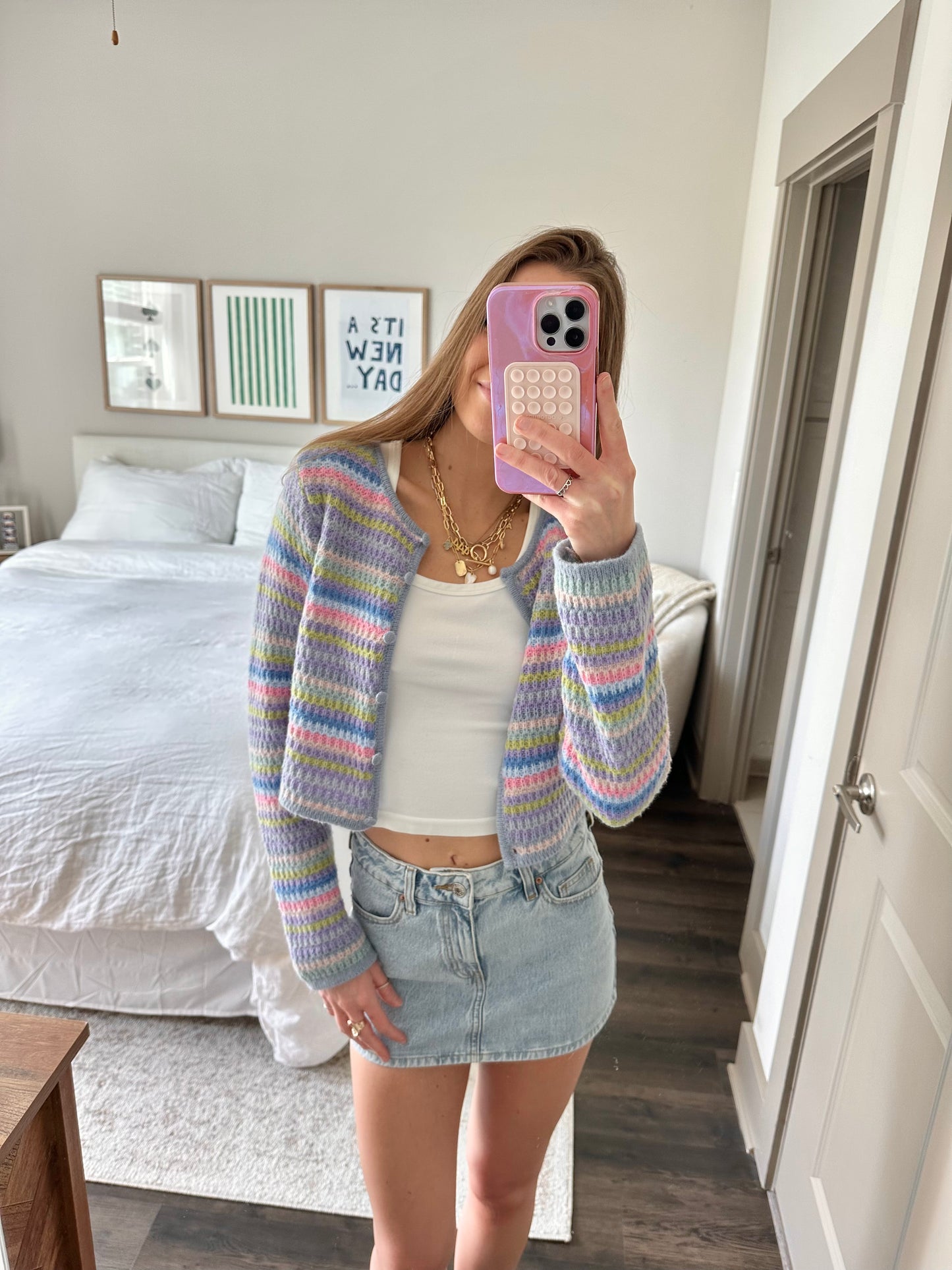 Rather Be Here Button Down Sweater