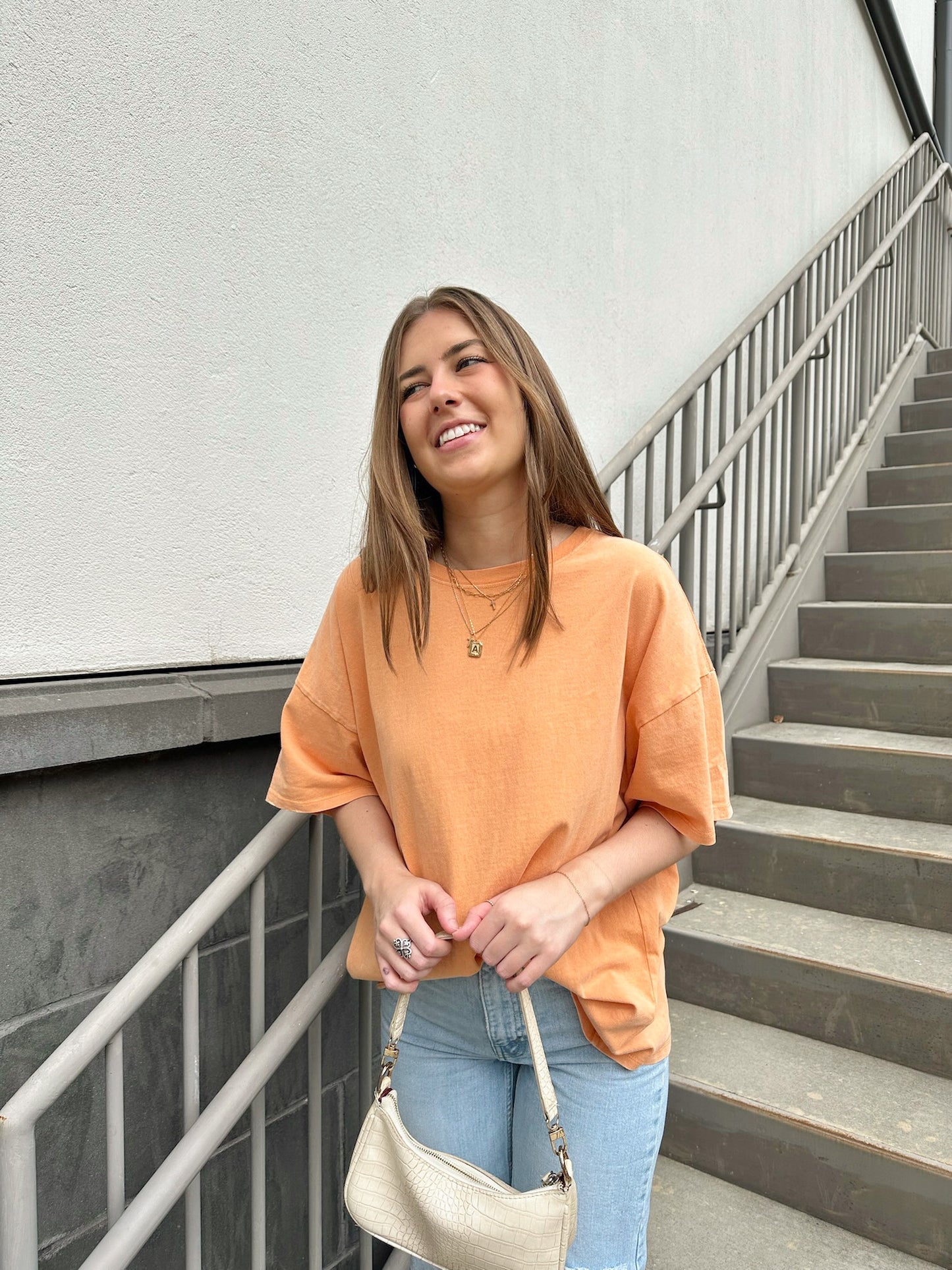 On Repeat Oversized Tee in Orange