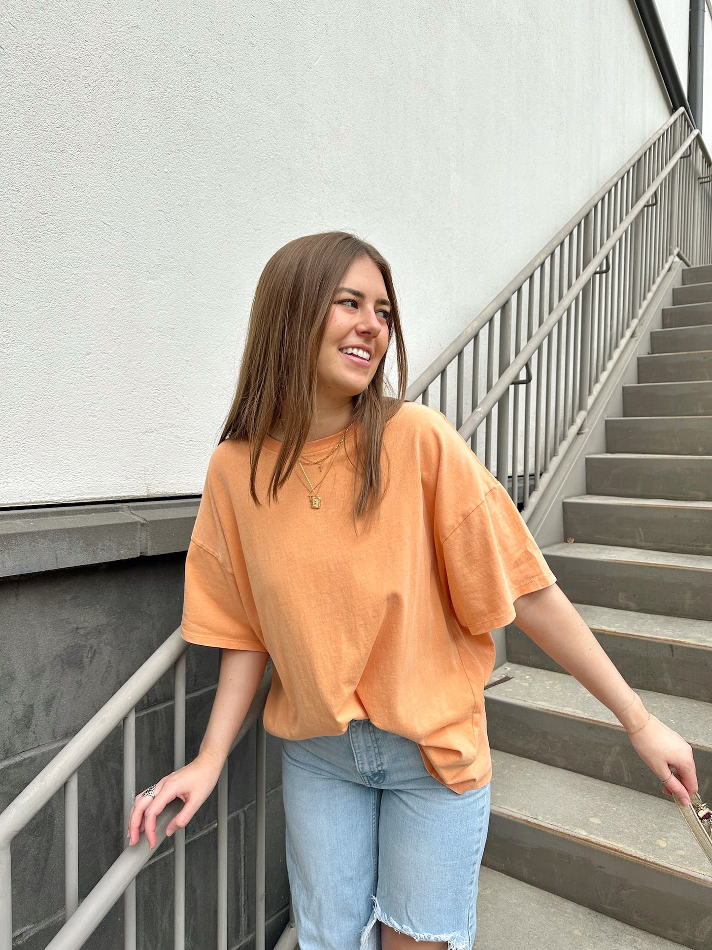On Repeat Oversized Tee in Orange