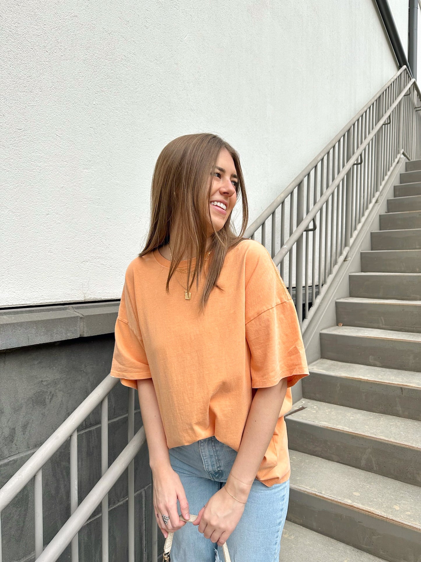 On Repeat Oversized Tee in Orange