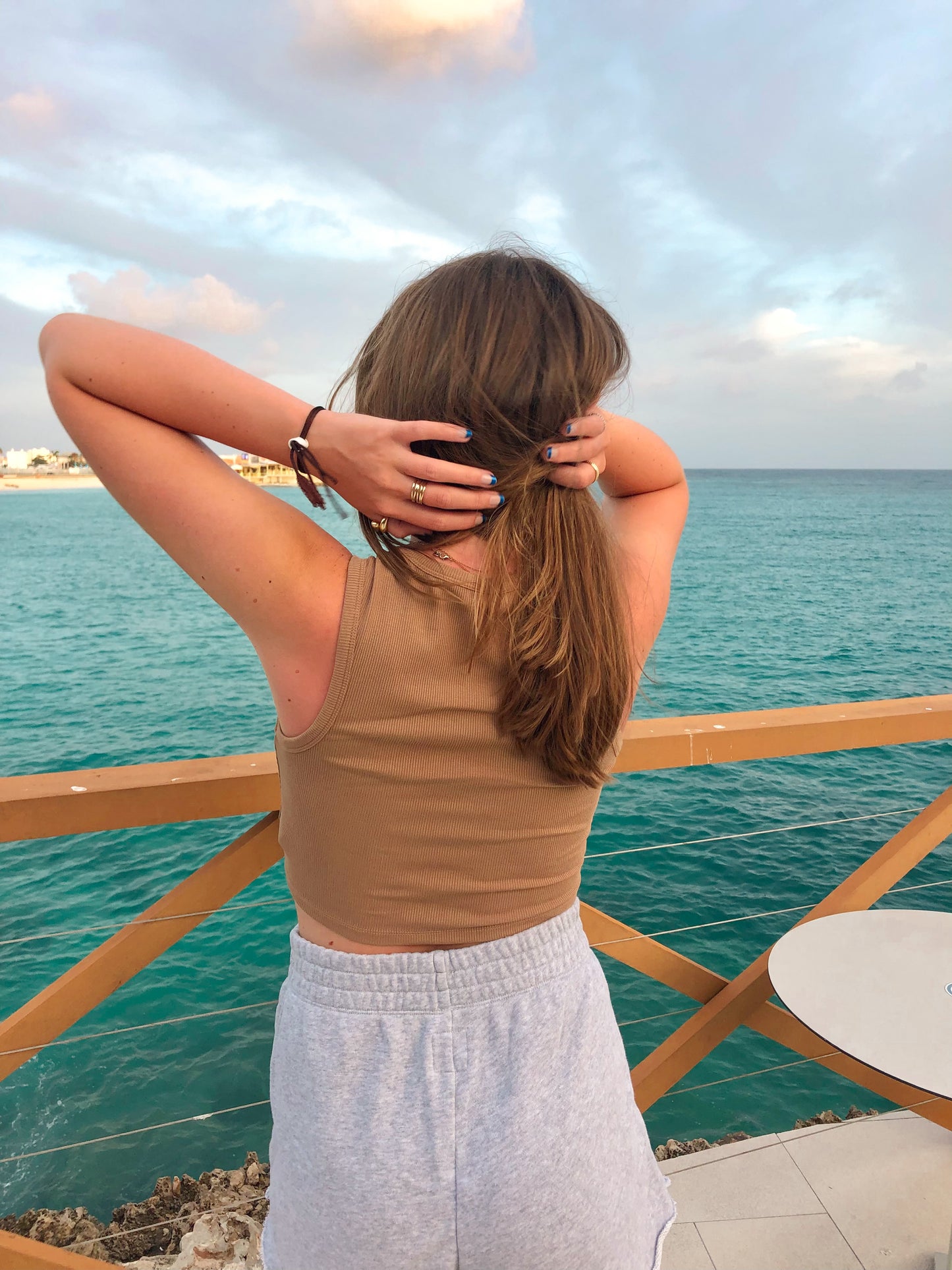 BRB Ribbed Tank in Tan