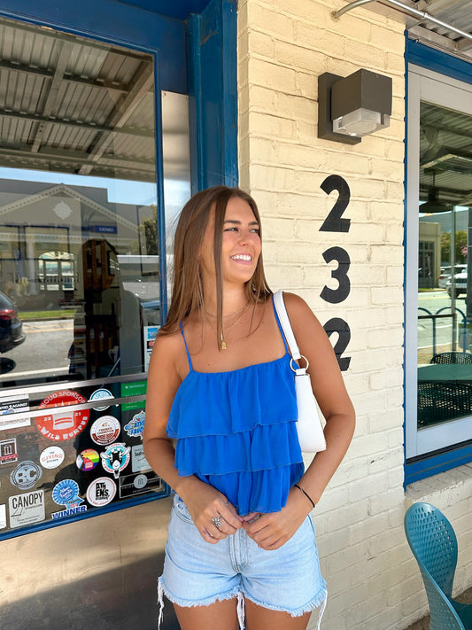 Summer Blues Tiered Tank