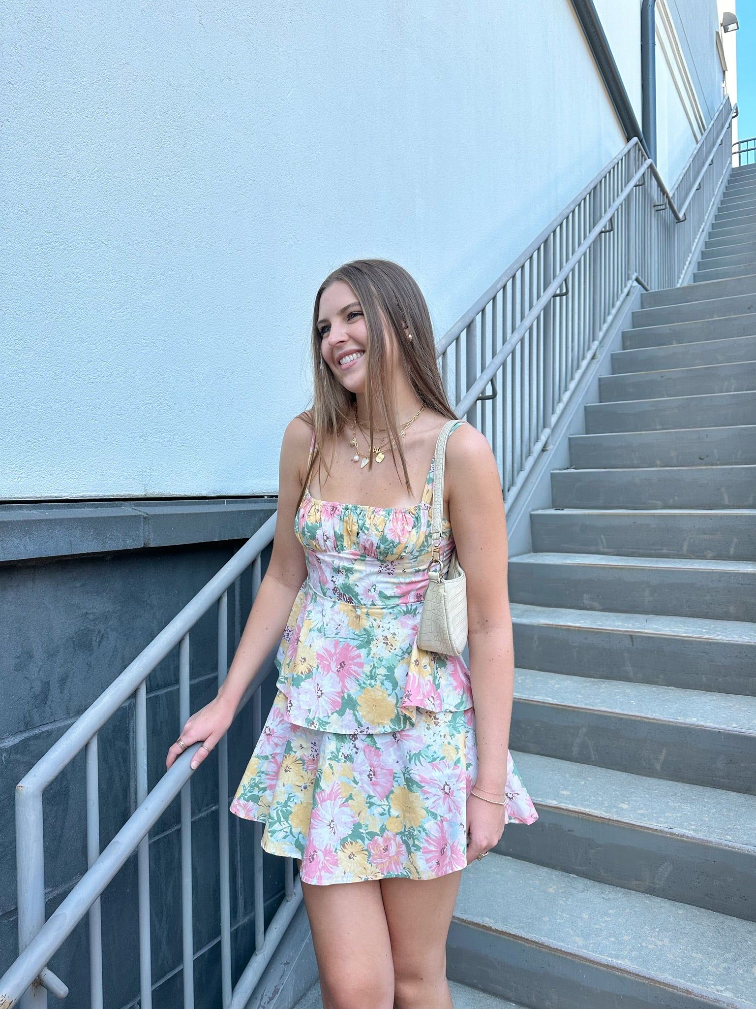 In Bloom Tiered Mini Dress funkypeachclothing In Bloom Tiered Mini Dress funkypeachclothing