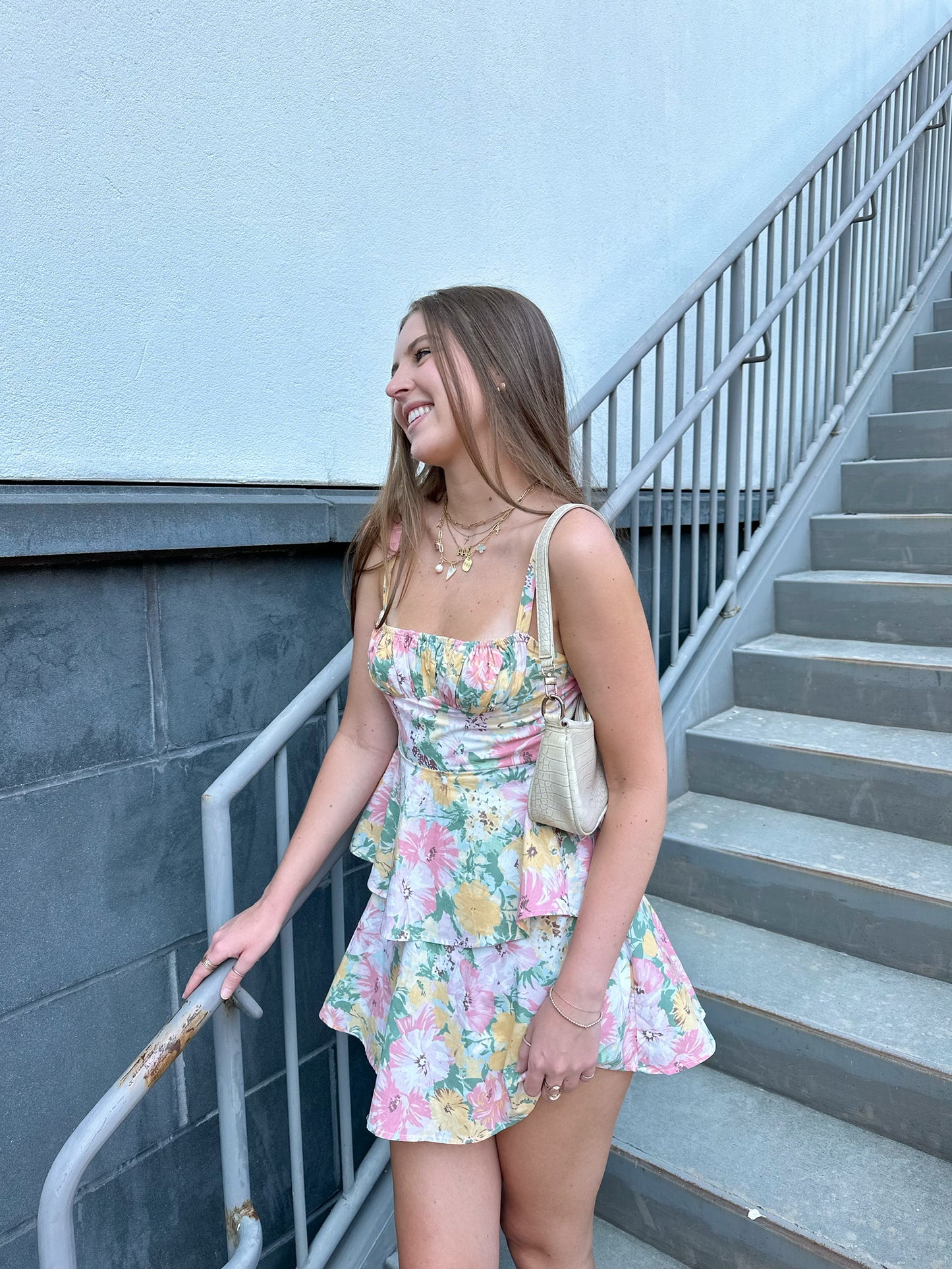 In Bloom Tiered Mini Dress