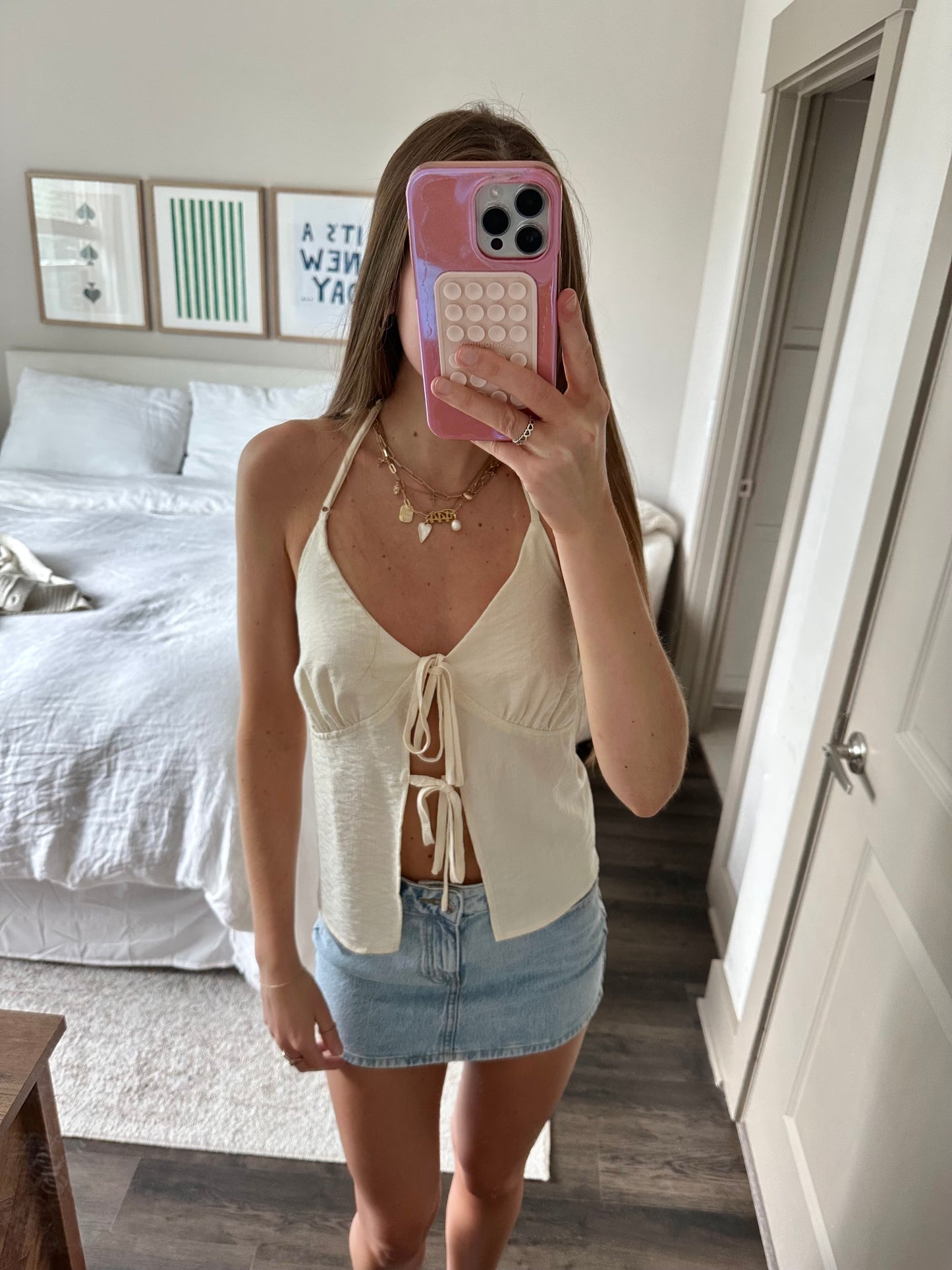 Waterfront Open Back Halter Tank