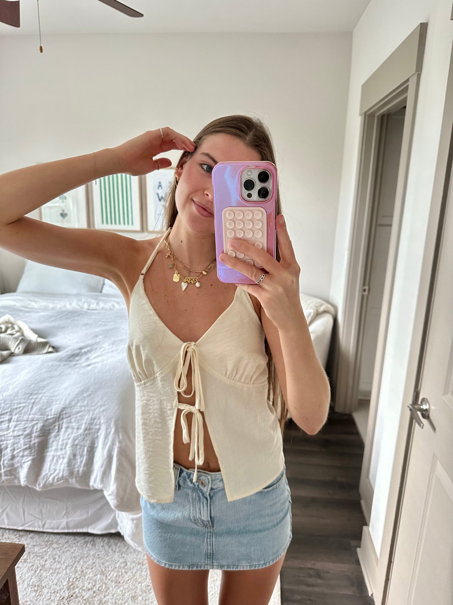 Waterfront Open Back Halter Tank