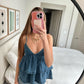Blaze Denim Tiered Babydoll Top