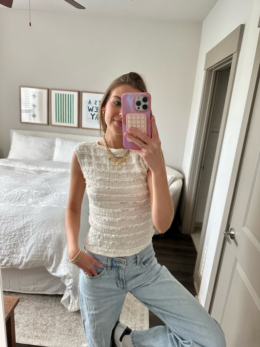 Shore Thing Lace Top with Open Back