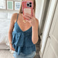 Blaze Denim Tiered Babydoll Top