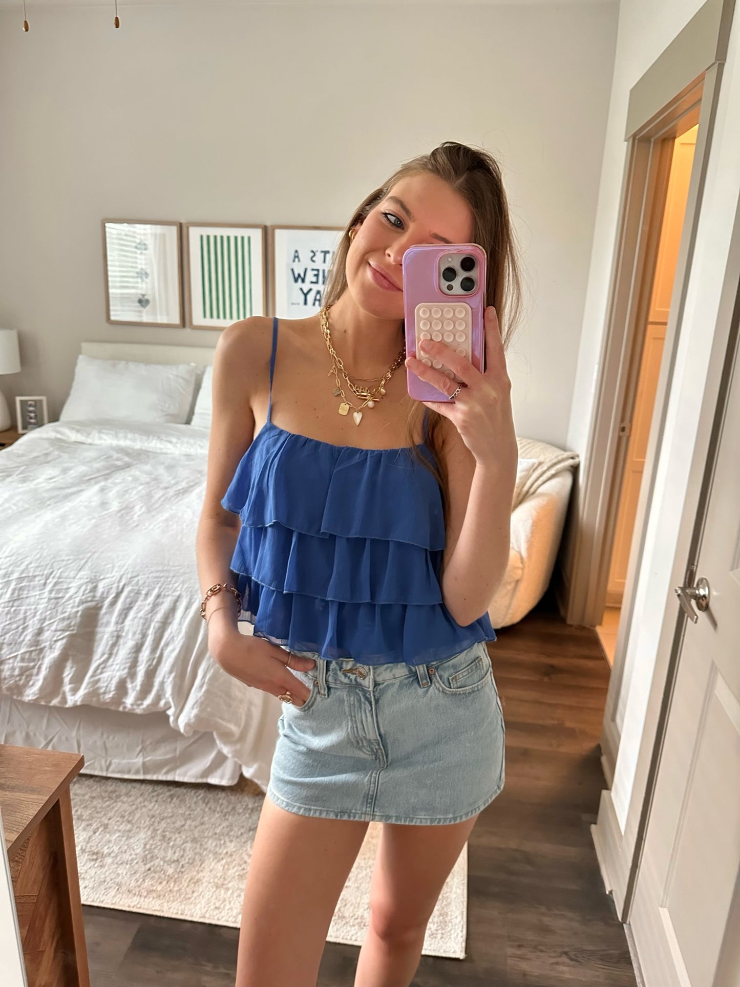 Summer Blues Tiered Tank