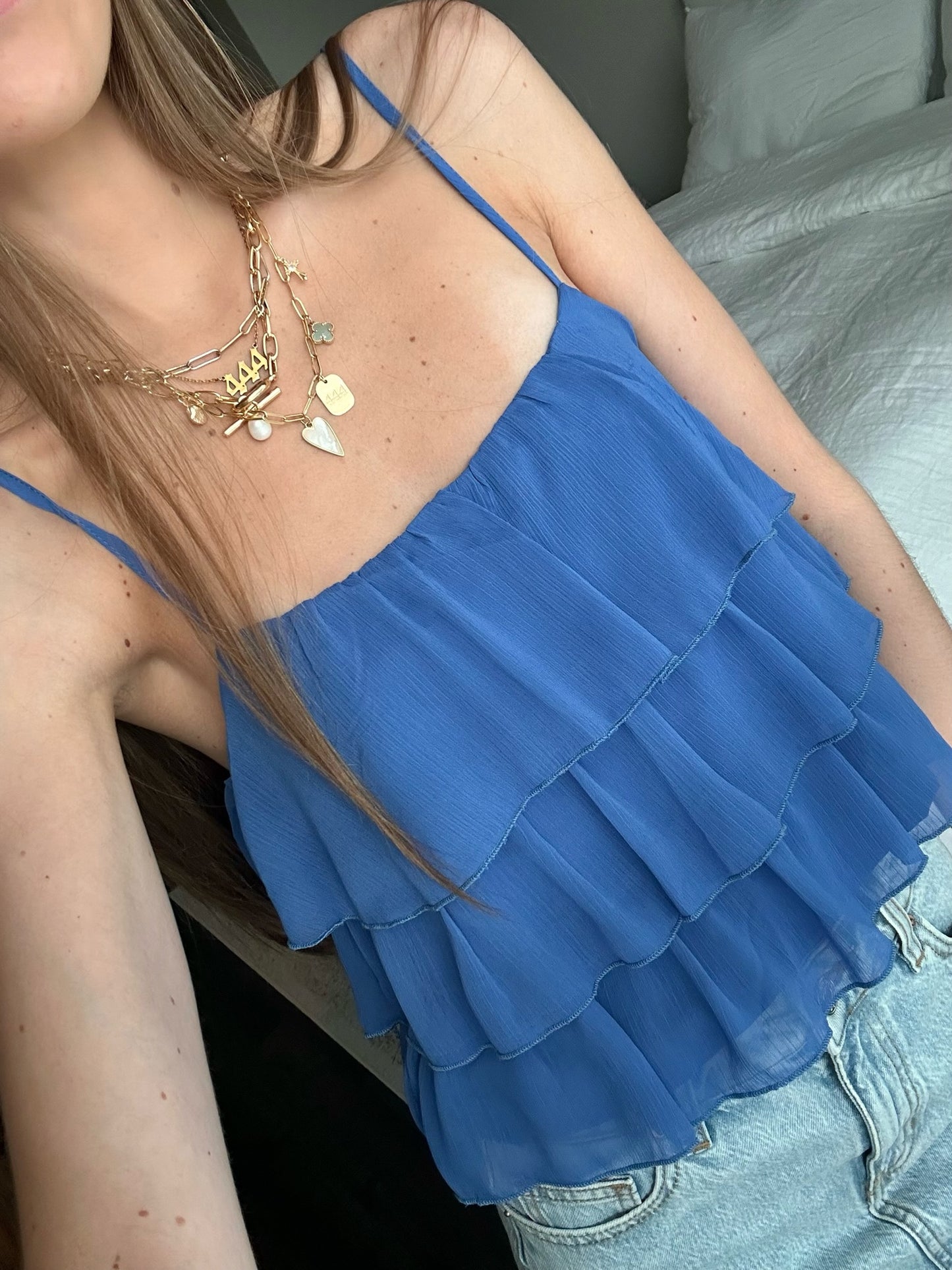 Summer Blues Tiered Tank