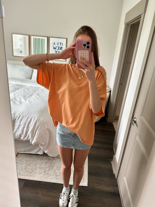 On Repeat Oversized Tee in Orange