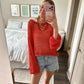 Sunset Cruise Crochet Top in Orange