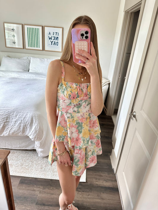 In Bloom Tiered Mini Dress