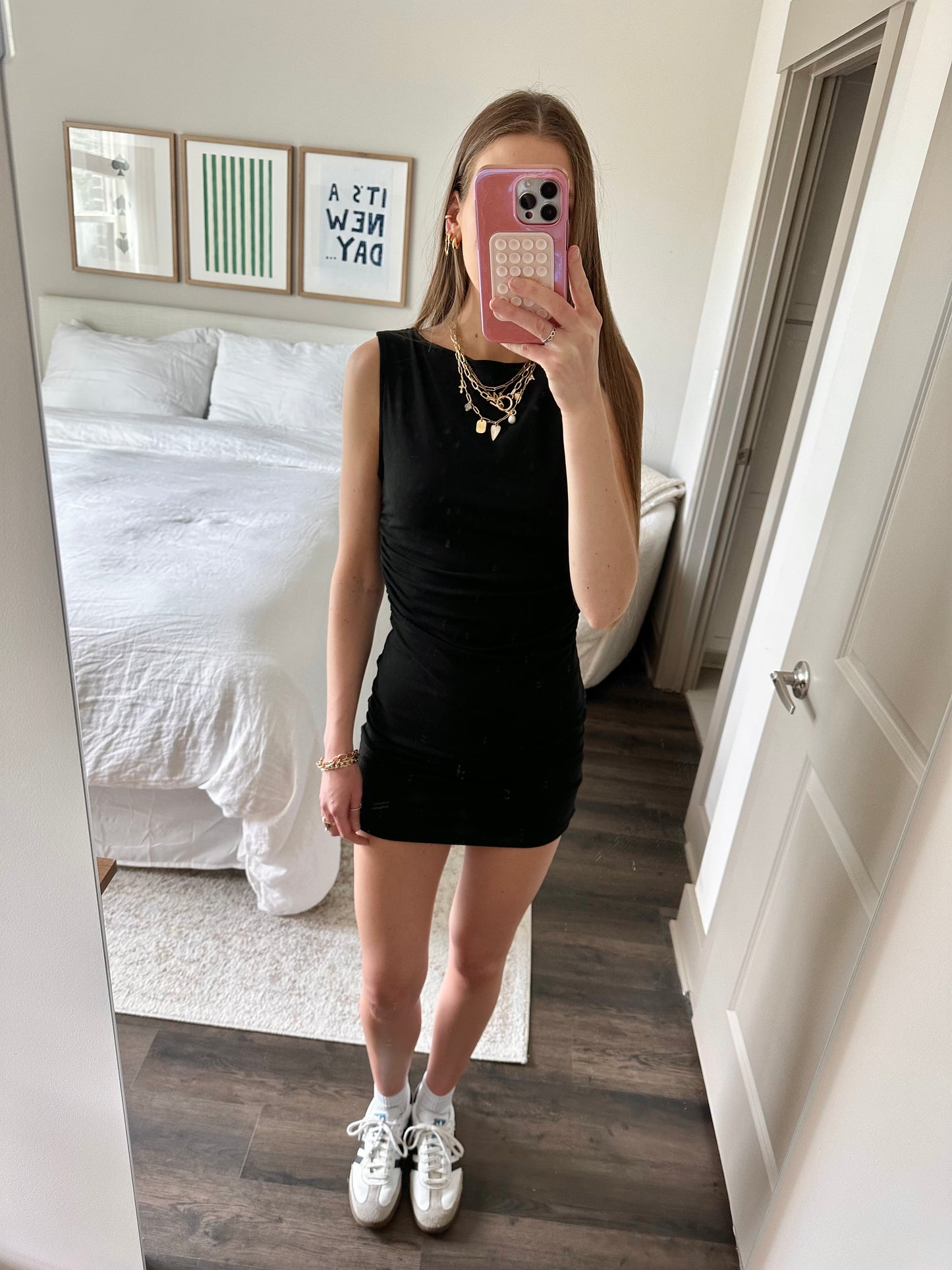 Caught Up Boat Neck Mini Dress