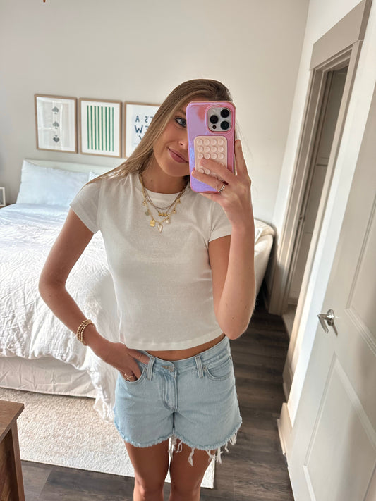 Parker Baby Tee in Ivory