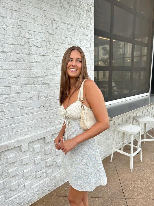 Forever Floral Mini Dress in Blue