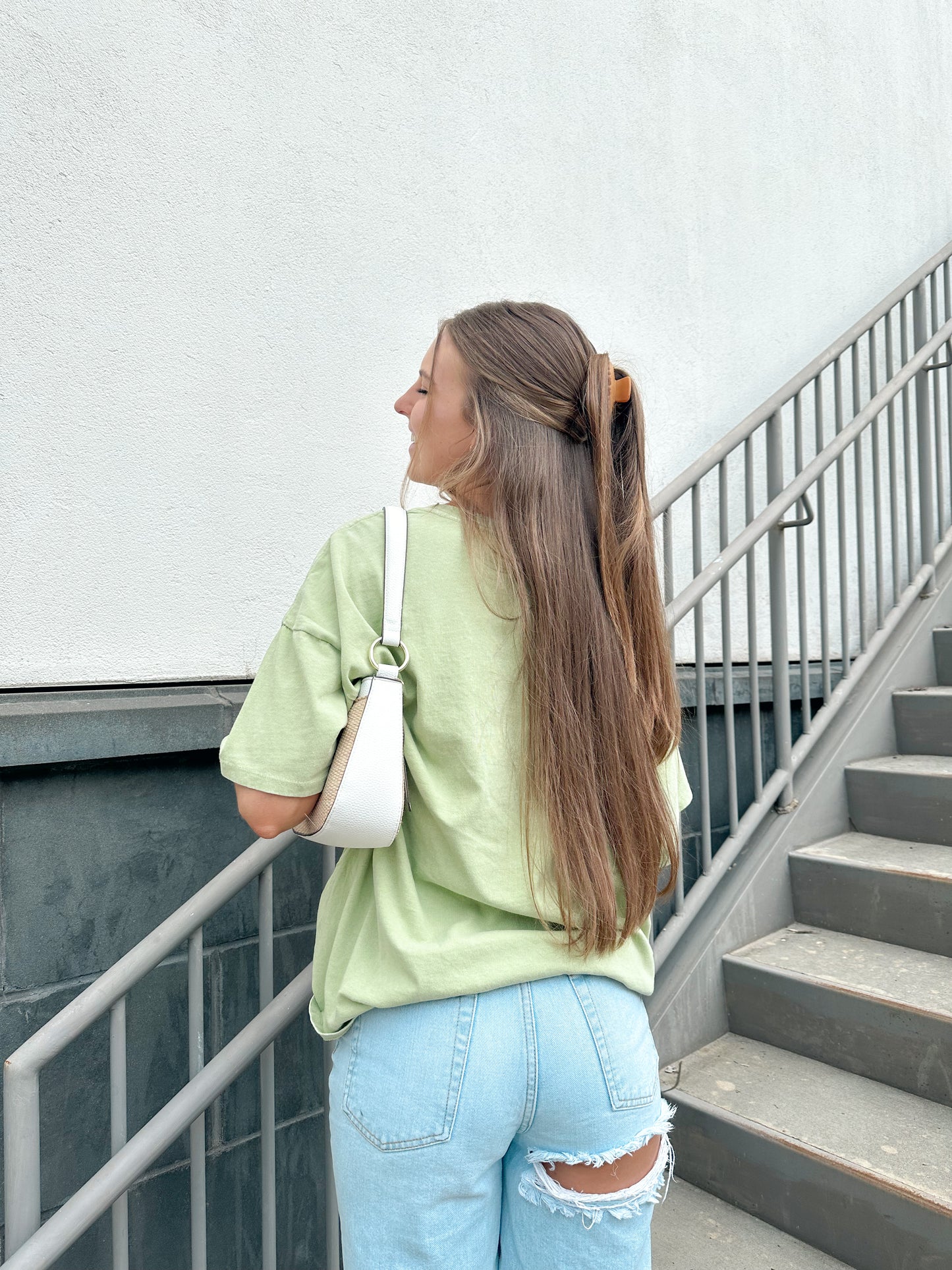 On Repeat Oversized Tee in Green